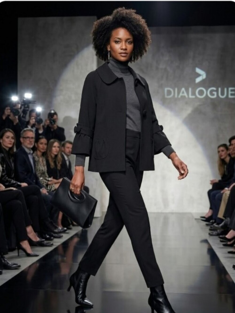 Dialogue Black Shimmer Cropped Jacket Size M